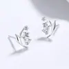 Aretes de Plata de Ley 925 de Lirio del Valle Pendientes de Lujo Ligero de Alta Gama para Mujer Joyería de Circonita Transfronteriza Pendientes de Cartílago para Oreja con Diseño de Nicho