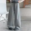 Pantalones casuales nuevos de otoño para niñas, con cintura de parche bordada, pierna ancha curva, pantalones de chándal de primavera y otoño para niñas, pantalones largos de moda