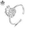 Anillo Abierto Original Aifulu Vida Marina Cobre Chapado en Platino Anillo de Delfín Tortuga Caracola Anillo Ajustable para Mujer