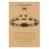 Pulseras Tejidas con Piedras Naturales de los Doce Signos del Zodíaco Transfronterizas Europeas y Americanas Nuevo Producto Pulsera Ajustable de Cuentas de Piedra Ojo de Tigre Set