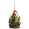 Monstro de pelo verde Grinch de Natal transfronteiriço Pingente de árvore de Natal Decoração de Natal Ornamentos planos criativos para carro