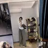 Entrega em peça única camiseta básica gola V ombro à mostra feminina manga curta verão solta combina com tudo algodão branco top
