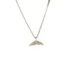 Collar con Colgante de Cola de Pez Incrustado de Diamantes Estilo Celebridad de Internet Versátil de Moda para Mujer Ins Minimalista Nicho Personalidad Gargantilla para Clavícula