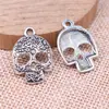 24x 16mm 1.7g plata antigua DIY aleación accesorios otros colgantes colgante de calavera