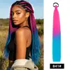 Peluca Coleta Fibra Sintética Europea Americana Transfronteriza Cabello Trenzado de Colores Gradiente Cordón Elástico Banda de Goma Trenzas Boxeadoras Extensiones de Cabello Trenzas