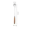Cabo de Madeira Aço Inoxidável Faca e Garfo para Bife Ocidentais Utensílios de Mesa Japoneses Hashis Colher de Café Garfo de Frutas Colher de Cabo Longo Venda por Atacado