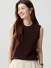 Nuevo Chaleco de Punto Coreano de Otoño con Cuello Redondo en Capas para Mujer, Top de Chaleco de Punto en Capas de Alta Gama para el Trabajo