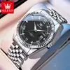 Dropshipping Oulisi Modelo Nuevo Dorado Completamente Impermeable Luminoso Correa de Acero Transfronterizo Comercio Exterior Reloj de Cuarzo para Hombre