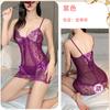 Conjunto Sexy Apasionado Tentación Transparente Sin Tirantes Patchwork de Encaje y Malla para Mujer Hueco Sin Quitar 1290