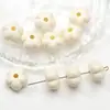 Pintura Acrílica Colorida Cuentas de Hueso con Agujero Cuentas Sueltas Pulsera de Abalorios Hecha a Mano Material para Colgar en Bolsos Accesorios de Joyería
