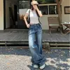 Jeans Acampanados de Tiro Bajo Estilo Americano para Mujer, Novedad Verano 2025, Pantalones Bootcut Rectos Sueltos con Bigotes Pesados