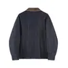 Ropa Vintage Yidao 2026 Otoño Nuevo Estilo Bloques de Color Parche en el Cuello Chaqueta de Mezclilla para Hombre Retro Holgada Cuello de Solapa Abrigo