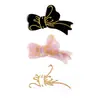Jiarui Nuevo Estilo Pinza de Pato Dorada con Lazo Pinza de Pato Francesa Femenina Pinza de Pato Lateral Hoja de Acetato Pinza para Cabello Rebelde