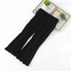 Pantalones acampanados de verano para niñas, estilo occidental, personalizados, de moda para bebés, de seda de hielo roja, con axilas de madera y pierna ancha.