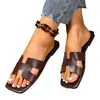 Sandalias Retro de Punta Cuadrada Talla Grande para Exteriores 2026 Verano Nuevas Chanclas de Playa Caladas Transfronterizas de Una Tira para Mujer Venta al por Mayor