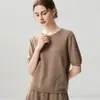 Otoño Nuevo Camiseta Base de Punto de Cachemir Moda Suave Cómoda Color Sólido Simple Estilo Coreano Holgada Adelgazante para Mujer