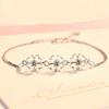 Jóias Simples de Personalidade Estilo Coreano Trevo de Quatro Folhas Prata Esterlina Pulseira Feminina ins Design de Nicho Pulseira de Grama da Sorte Pulseira