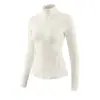 Conjunto deportivo para correr por la mañana para mujer, conjunto de yoga con chaqueta de cremallera y cuello alto y pantalones de yoga de cintura alta para control de abdomen, conjunto de dos piezas de secado rápido