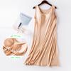 Camisón tipo chaleco con almohadilla para el pecho y tirantes para mujer, copa de sujetador, pijama interior fino de una pieza, ropa de casa de verano