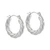 Aretes Transfronterizos Europeos y Americanos de Cachemira Acero Titanio para Mujer Diseño Creativo de Lujo Ligero Versátil Moda Distintiva Aro de Alambre Trenzado