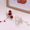 Presilha de Cabelo Vintage Borboleta Rosa com Franja Flor de Veludo Flor de Cabelo com Pegador Senso Avançado Acessórios de Cabelo Diários de Nicho