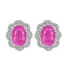 Kaiwei Douyin Conjunto de Joyería de Collar con Colgante de Flor de Diamante Completo Zircón Diamante de Color Anillo Pendientes Huevo de Paloma Grande de Lujo