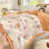 Colcha de verano, tamaño individual o doble, para usar con aire acondicionado, con estampado floral, fina y ligera, adecuada para residencias estudiantiles, relleno de colcha individual, suave y lavable