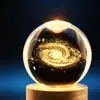 Bola de cristal creativa de cielo estrellado con tallado interior, adorno de luz nocturna luminosa, regalo de cumpleaños, manualidad de decoración de escritorio