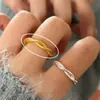 Anillo Sense Gold de alta gama para mujer, anillo de diseño de nicho, anillo de moda con personalidad, anillo simple de estilo frío, anillo de dedo retro