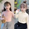 Ropa interior de cuello alto medio para bebé Otoño e Invierno para Niñas Camiseta básica de terciopelo doble cara Tops para Bebés Ropa Cálida para Niñas