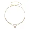 Cadena de cintura de cadena de metal de moda europea y americana para mujer, cadena corporal de una sola capa geométrica redonda sexy de playa de verano europea y americana