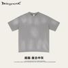 Camiseta Branca Loose de Manga Curta Estampada Mona Lisa Divertida Vintage Europeia e Americana High Street Verão 2025 Unissex