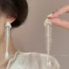 Pendientes de Hueso de Pescado Exagerados de Nuevo Estilo Transfronterizos Largos Moda Nicho Dulce Fresco Diseño Creativo Pendientes Colgantes de Perla