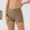 Shorts de ioga nus para mulheres de cintura alta para levantamento de quadril calças de equitação apertadas Running Fitness Shorts de três pontos Shorts apertados para a barriga
