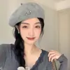 Boina Octagonal Negra para Mujer, Otoño e Invierno, Circunferencia de Cabeza Grande, Sombrero de Artista Adelgazante, Gorra de Boina Versátil de Alta Moda