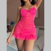 Europa y Estados Unidos verano nuevo sexy lencería club nocturno perspectiva plisada falda con tirantes tanga encaje tentación 2611
