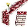 Zc081 Bandera de Mesa Cuadros Amor Mantel Fiesta Tema Festivo Hogar Sala de Estar Tapete de Mesa San Valentín Manteles Individuales Decorativos
