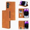 Aplicável a Samsung A54 4G/5G capa de couro com padrão de bezerro e porta-cartões A14 4G/5G capa protetora de couro flip
