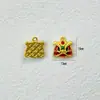 2025 Ouro Antigo Esmalte Areia Azul Queimado Pixiu da Sorte Besta Devoradora de Ouro Leão Despertando Acessórios de Pulseira Acessórios para Joias DIY Lote