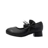 Sapatos de Couro Femininos Estilo Chanel, Elegantes Sapatos de Princesa para Dança Transfronteiriços da Moda, Sapatos de Salto Alto Simples Estilosos para Meninas, Sapatos de Couro para Bebês