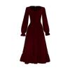 [Em Estoque] Vestido Gótico Retrô Medieval Decote V Amazon Renaissance Pastoral Vestido Feminino Fantasia de Palco