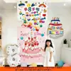 Cortina de Lluvia tipo Globo con Cordón Decoración de Escena de Cumpleaños de Niña Pared de Fondo Atmósfera de Fiesta Ceremonia Atmósfera de Primer Cumpleaños de Niños Tela Colgante