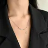 Colar com Pingente de Franja de Prata de Lei S925 com Sorriso Cravejado de Diamantes para Mulheres Design de Nicho Versátil Luxo Leve Toque de Alto Padrão Corrente para Clavícula Venda por Atacado