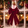 Lazo de Cinta de Terciopelo Borgoña de Gran Tamaño Unilateral Transfronterizo Hecho a Mano DIY Adornos para Decoración de Árbol de Navidad Corona Regalo