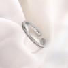 Anel Simples de Luxo Leve com Diamante Rai Solitário, Moda de Celebridade da Internet, Elegante e Imponente, Combina com Tudo, Microcravado com Zircônia Diamantada Completa, Anel Aberto