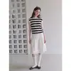 Chaleco tejido de rayas sin mangas con cuello redondo a la moda para mujer, nuevo estilo de verano, talla grande, corte ajustado, top elegante que rejuvenece