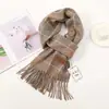 Bufanda de Imitación Cachemir Nueva para Otoño e Invierno para Mujer Estilo Coreano de Gama Alta Versátil Rayada Cálida Bufanda de Pareja Venta al por Mayor
