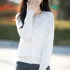 Cardigan de Punto con Cuello Redondo para Mujer, Nuevo Otoño 2026, con Detalle de Pedrería en el Cuello, Suéter Holgado de Manga Larga, Abrigo Holgado