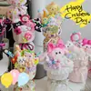Cesta tejida de regalo para niños Accesorios Muñeca DIY Broche de muñeca Flor Guardería Bolsa de regalo de cumpleaños Accesorios