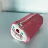Estojo transparente bordado estilo coreano, alto valor estético, estilo ins, simples, grande capacidade, bolsa de malha para material escolar para provas de estudante